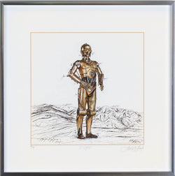 Leslie G. Hunt, C-3PO – handsignierte Giclée-Grafik, 30 × 30 cm