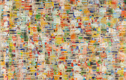 Petra Rös-Nickel, Patchwork – Ölpigment auf Leinwand, 140 × 90 cm
