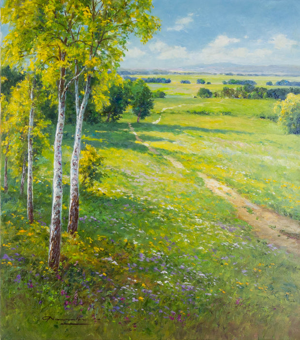 Gerhard Nesvadba, Waldrand – Öl auf Leinwand, 80 × 90 cm