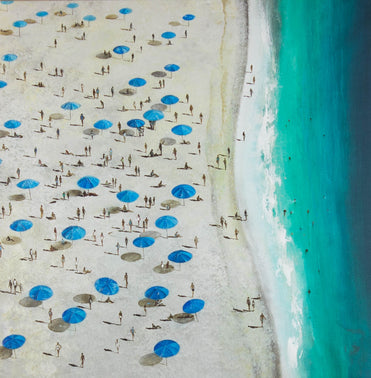IMAG’IN ART, La Plage – Mixed Media, 80 × 80 cm