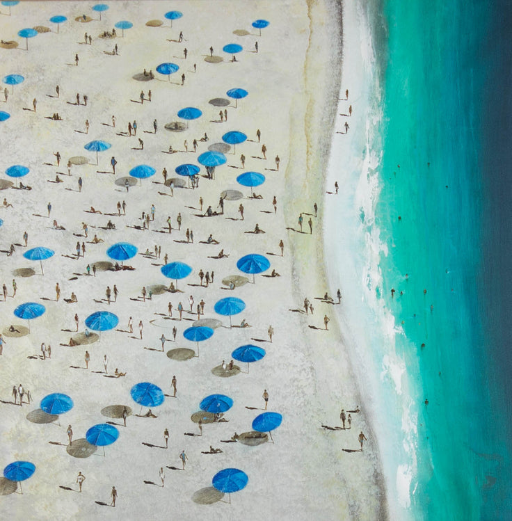 IMAG’IN ART, La Plage – Mixed Media, 80 × 80 cm