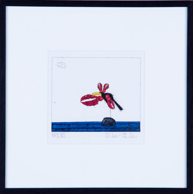 Sternzeichen Krebs, Kunstdruck von Michael Ferner