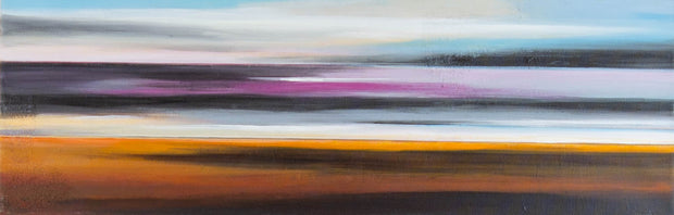 Leander, Horizonte (1) – Mischtechnik auf Leinwand, 90 × 30 cm, abstrakte Landschaft im Querformat