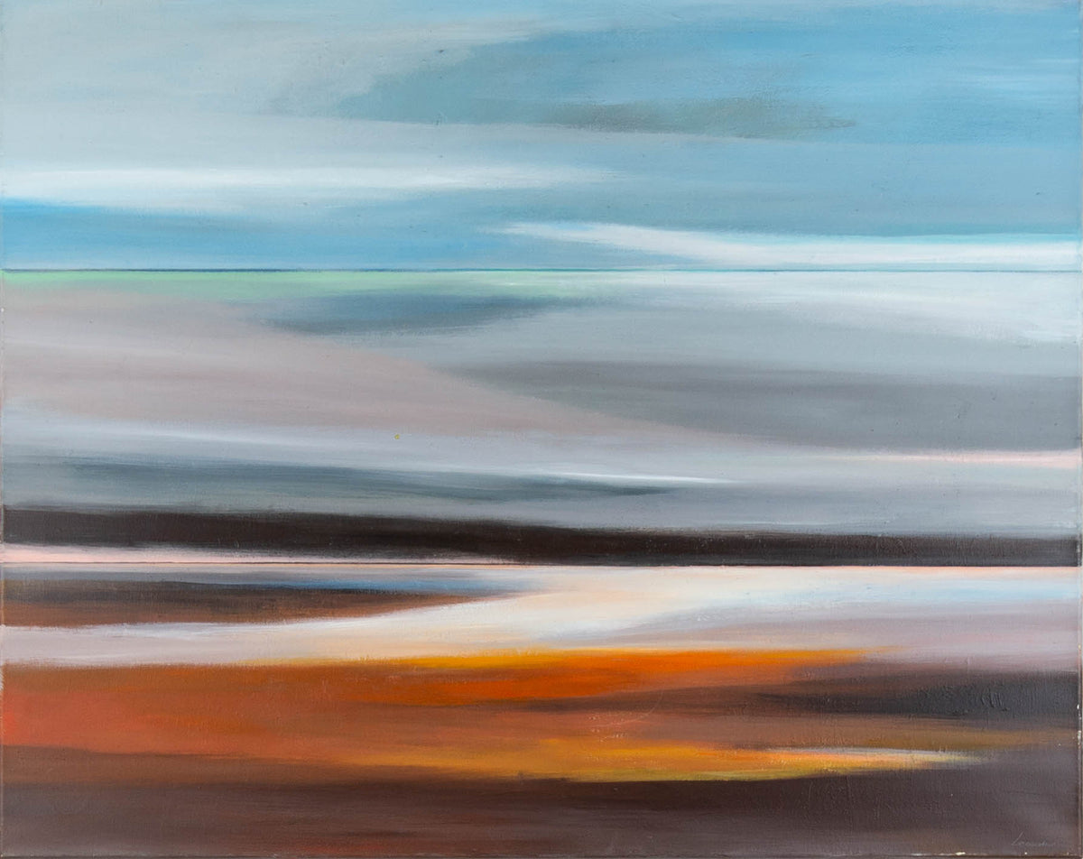 Leander, Horizonte (2) – Mischtechnik auf Leinwand, 100 × 80 cm, abstrakte Landschaft