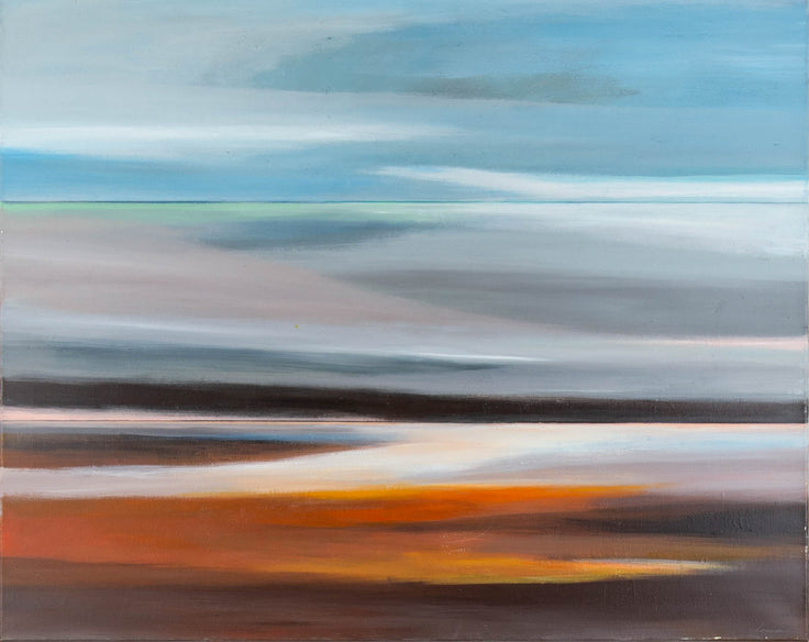 Leander, Horizonte (2) – Mischtechnik auf Leinwand, 100 × 80 cm, abstrakte Landschaft