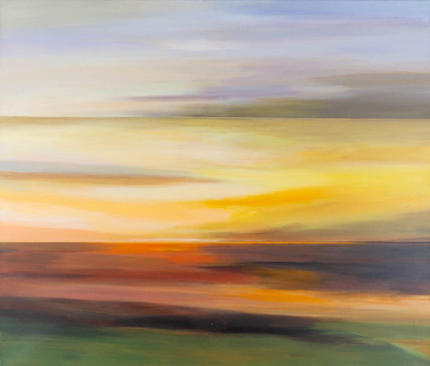 Leander, Horizonte (3) – Mischtechnik auf Leinwand, 100 × 85 cm, abstrakte Landschaft