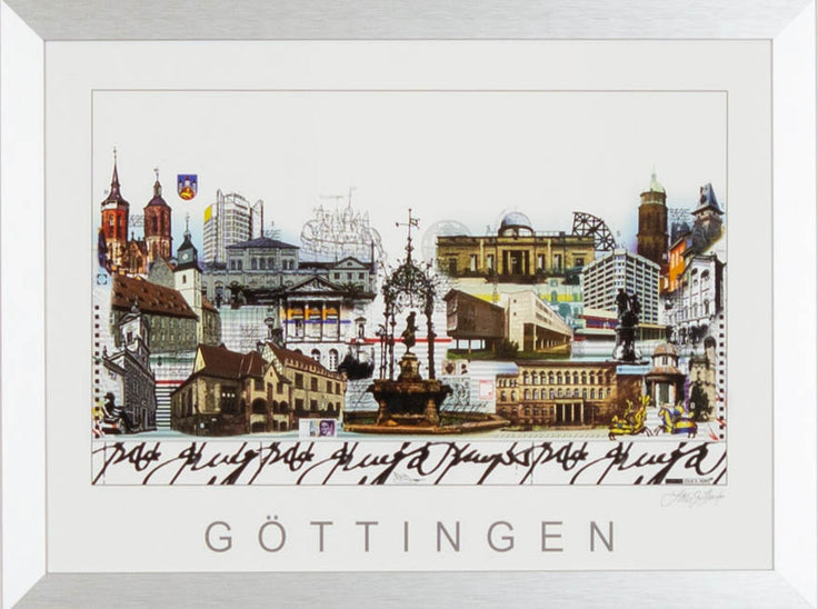 Leslie G. Hunt, Göttingen mit Forum Wissen – handsignierter Fine-Art-Print, 40 × 30 cm, Stadtansicht