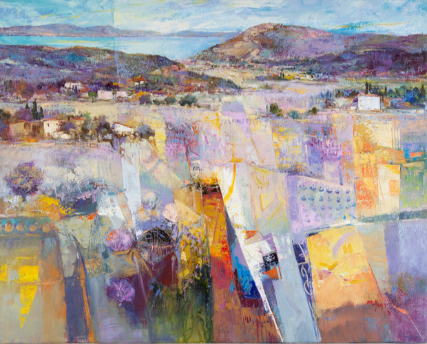 Mario Malfer, Landschaft bei Garda – Öl auf Leinwand, 100 × 80 cm