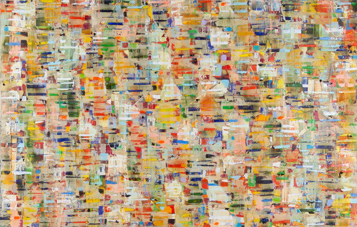 Petra Rös-Nickel, Patchwork – Ölpigment auf Leinwand, 140 × 90 cm