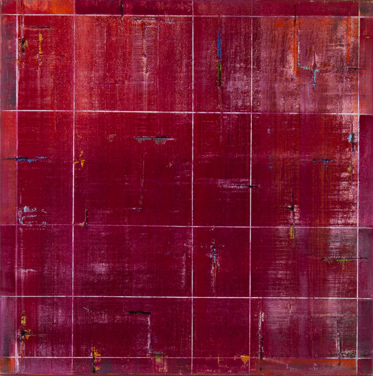 Petra Rös-Nickel, Red – Ölpigment auf Leinwand, 100 × 100 cm