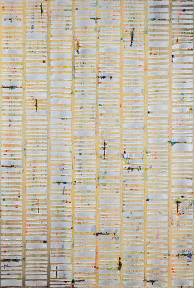 Petra Rös-Nickel, Be Happy – Ölpigment auf Leinwand, 110 × 160 cm