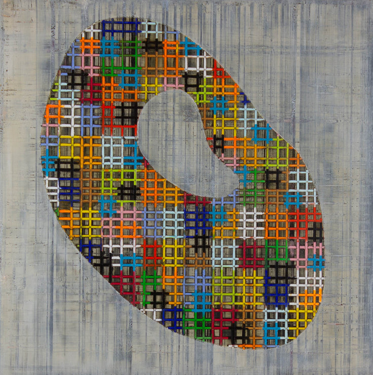Petra Rös-Nickel, Ups & Downs – Ölpigment auf Leinwand, 100 × 100 cm