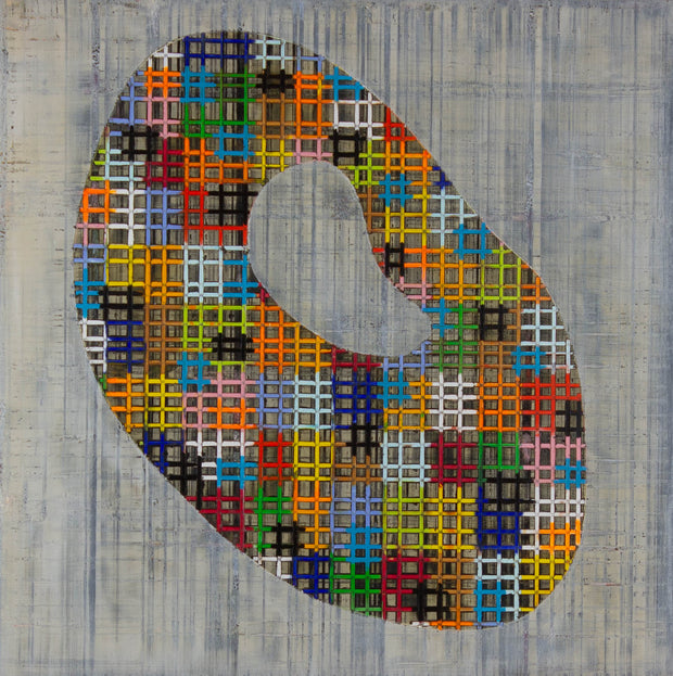 Petra Rös-Nickel, Ups & Downs – Ölpigment auf Leinwand, 100 × 100 cm